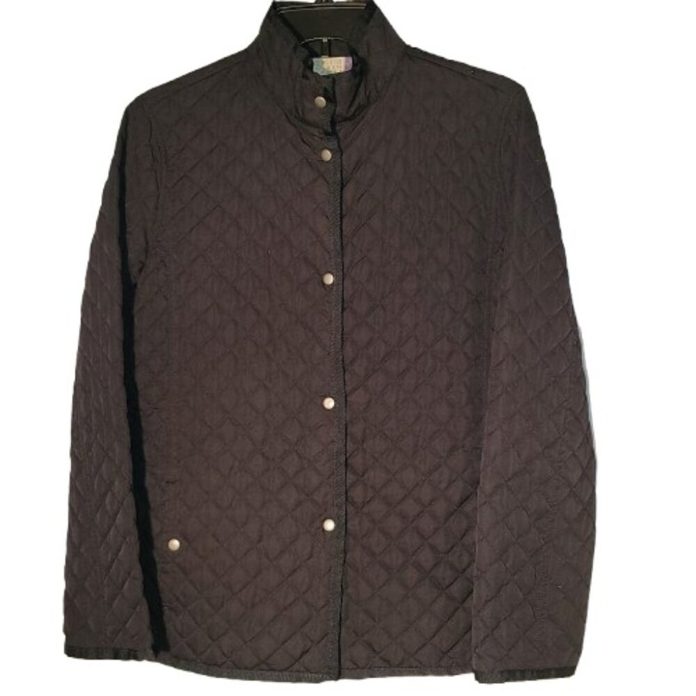Sigrid Olsen Sport Snap Front Light Weight Lined Quilted Jacket Size Small